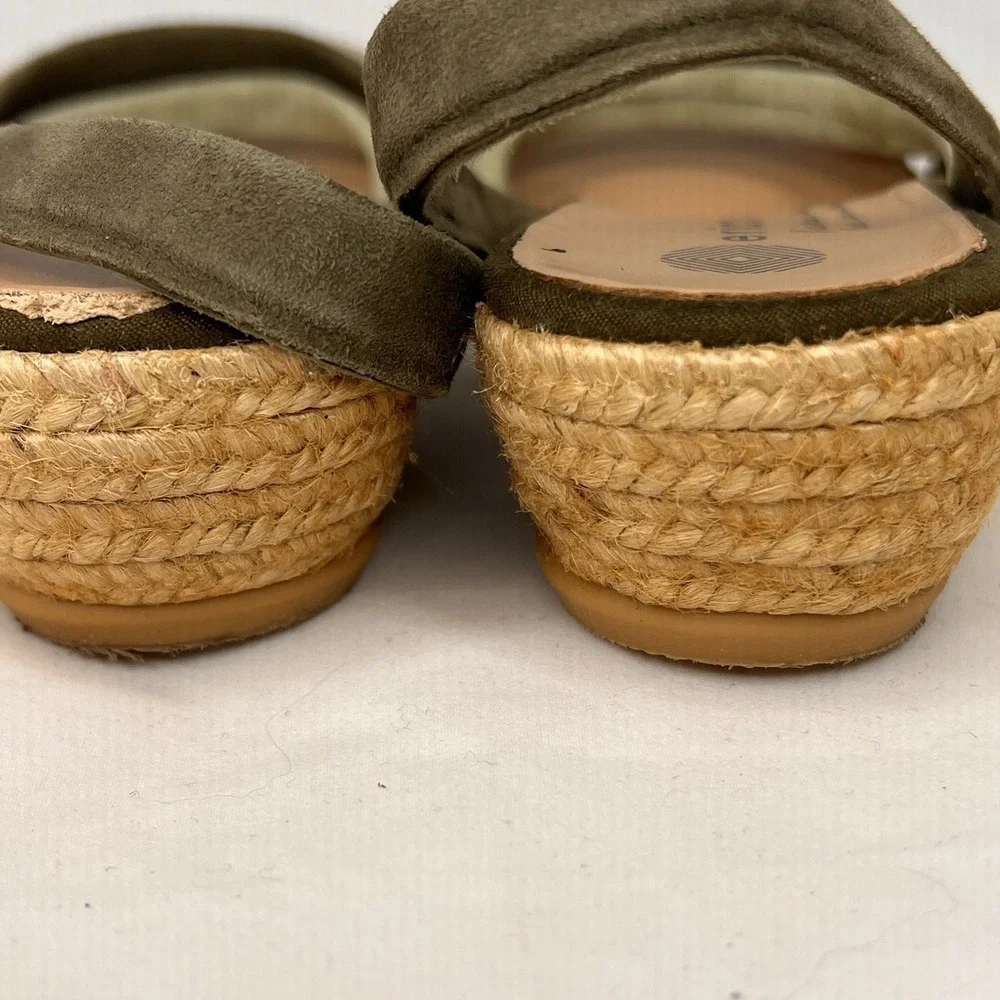 Eric Michael Spain Leather Espadrille Wedge Sandals Womens 38 Multicolor